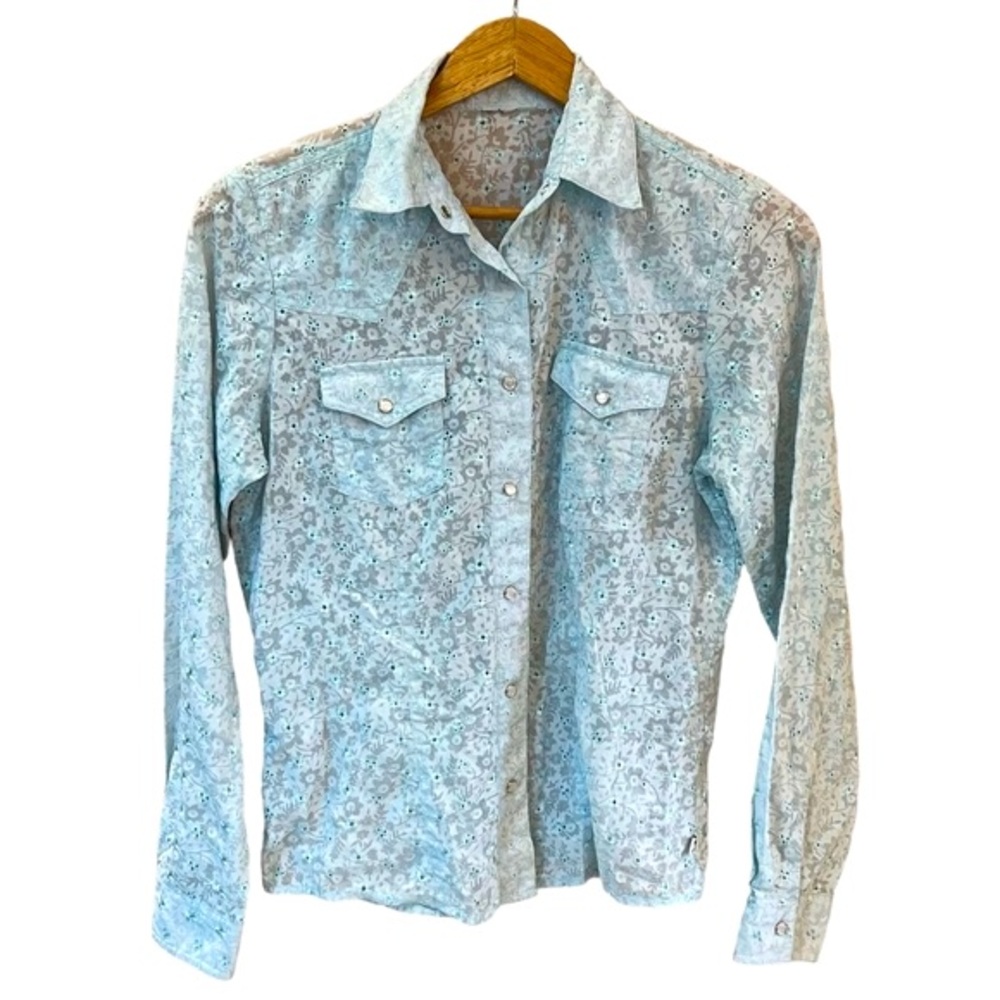 Miller International of Colorado Western Snap Eyelet Shirt Size Small